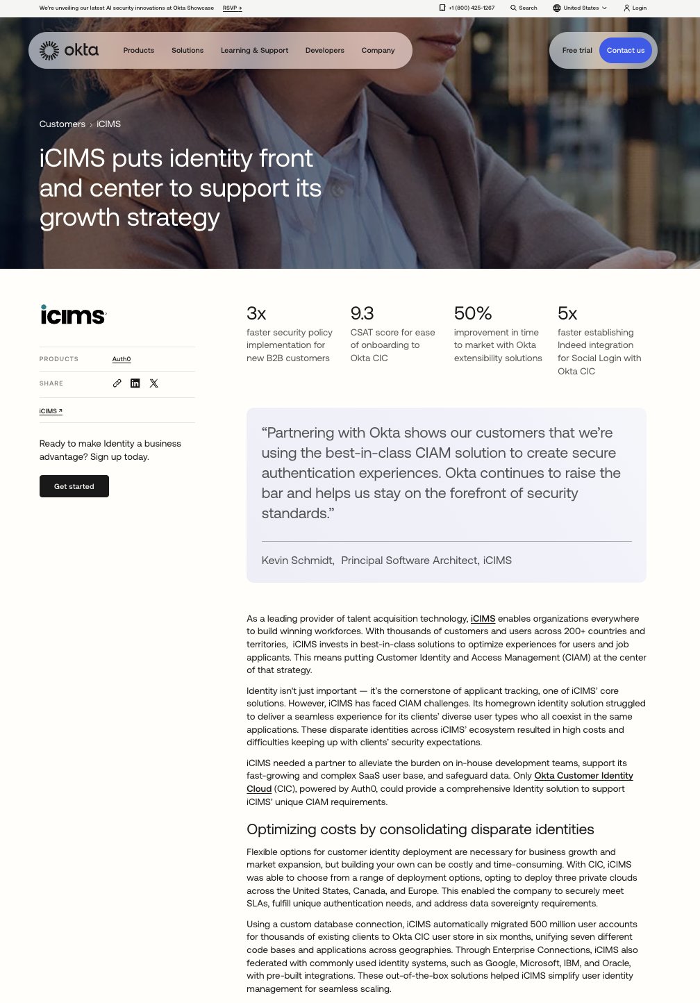 Customer story rebuilt in AEM